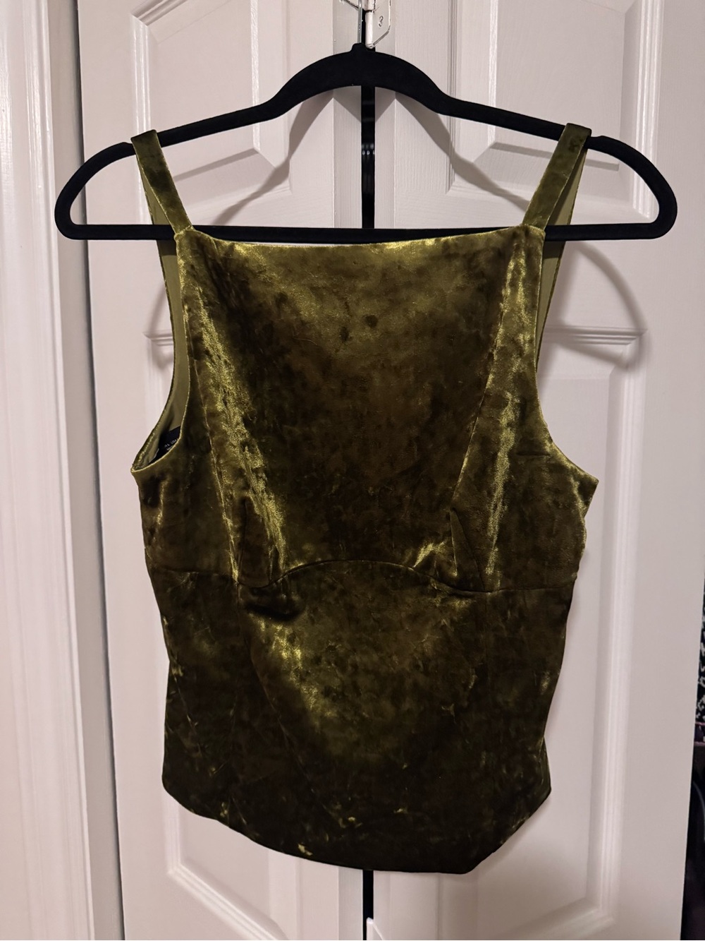 Zara Olive Green Velvet Top